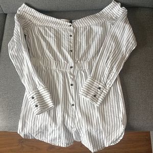 Blouse rayée off the shoulder